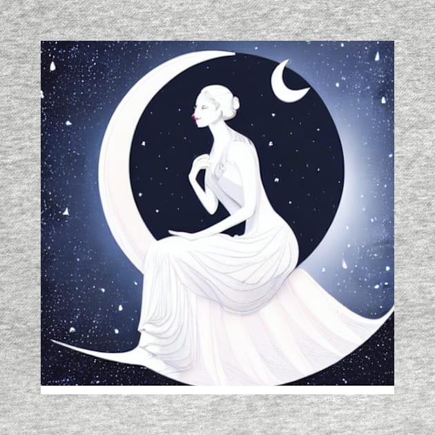 Beautiful design of moon goddess & moon by ViralAlpha